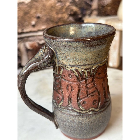 90's Vintage Henna glazed mug/jar - Picture 8 of 10
